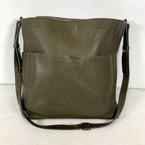 ALL SAINTS LEATHER TOTE BAG - OLIVE GREEN
